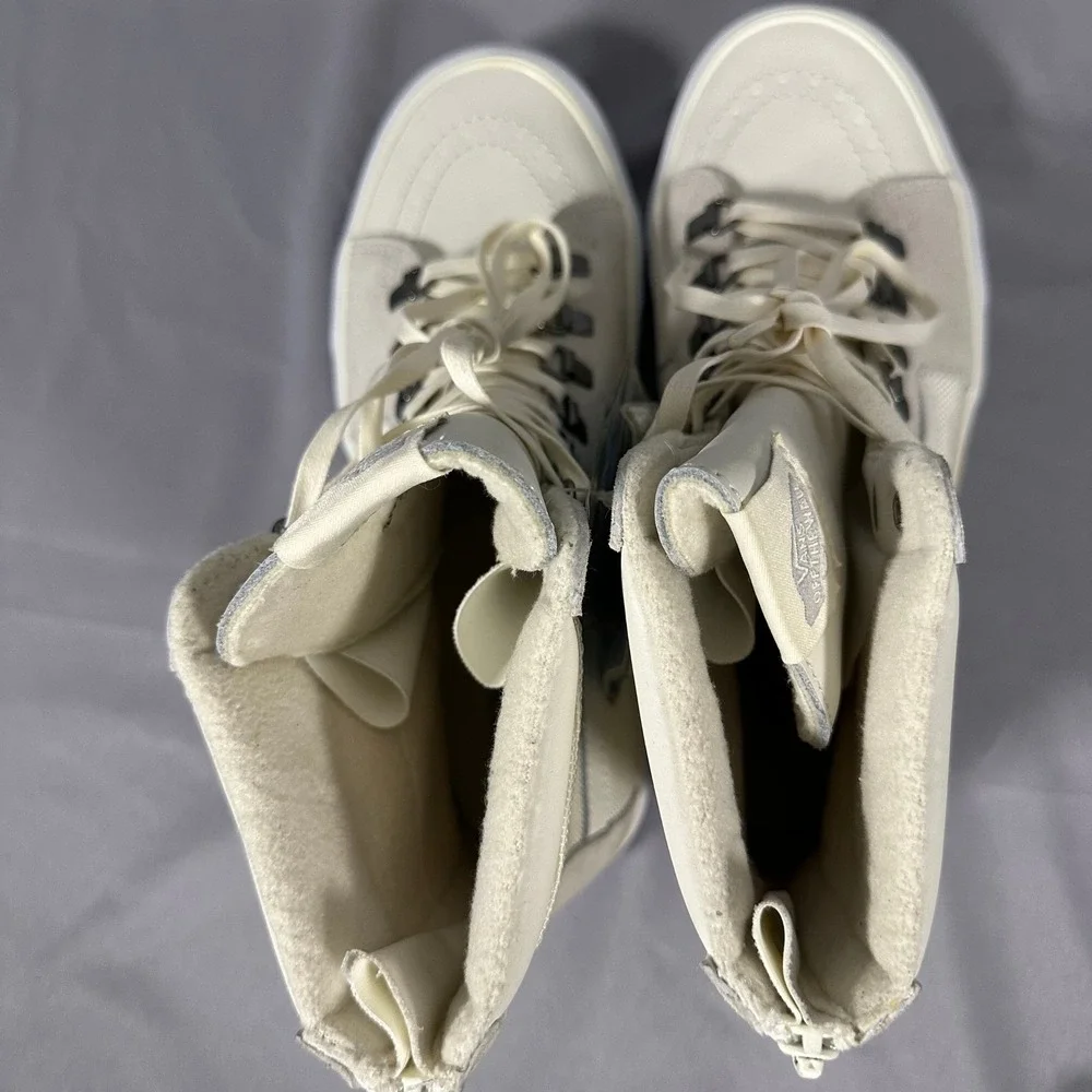 Vans A Super SK8-Hi Zip MTE Womens 8.5 Mens 7 Marshmallow Rare Sample Sneakers